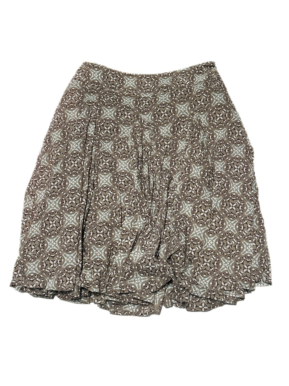 Vintage Y2K ana 100% Cotton Midi Broomstick Skirt Moroccan Tile Print